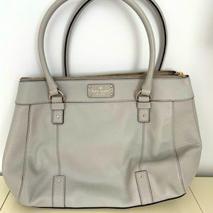 Kate Spade 18” large satchel in light grey 100% authentic